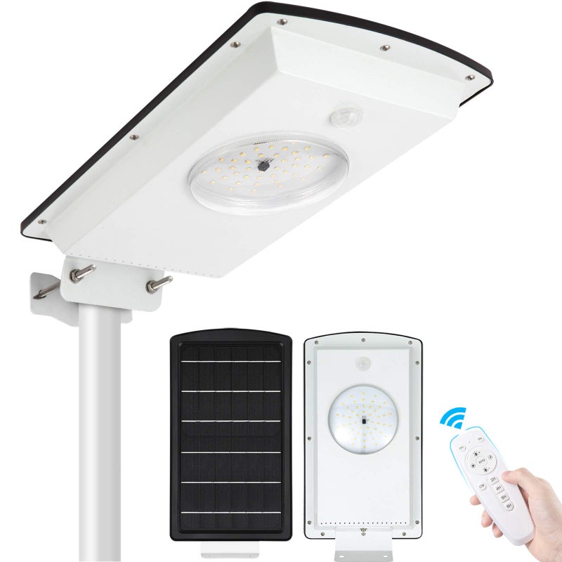 SunBonar Solar Street Lights Outdoor Motion Sensor, Dimmable & Cool White(6000K) & Warm White(3000K) & Timer, Dusk to Dawn Aluminum Solar Flood Light with Remote for Driveway Path Garden Parking Lot - Image 1